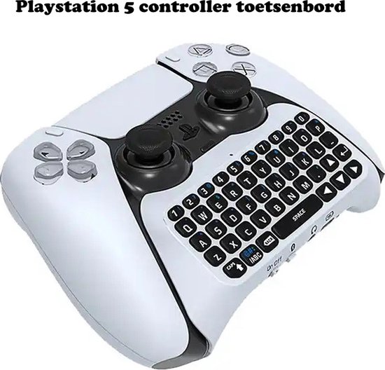 PS5 Keyboard - Toetsenbord voor PS5 Controller - Bluetooth Qwerty Keyboard  - Wit -... | bol.com
