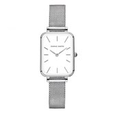 Borasi Actagon Achthoekige Horloge | Zilver | Witte Plaat | Dames Horloges | Vrouwen Horloges | Best Verkocht | Leuke Cadeau | Cadeau Voor Haar | Cadeau Voor Moeder | Moederdag Cadeau