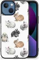 Dierenprint Telefoonhoesje geschikt voor Apple iPhone 13 Konijntjes