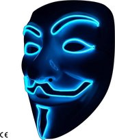 LED Halloween-masker - Vendetta LED-masker met EL-draad - Verkleedmasker - Geschikt voor Iedereen - Cosplay, Halloween en Feesten - 3 Lichtstanden - Geschikt voor Kinderen, Mannen en Vrouwen