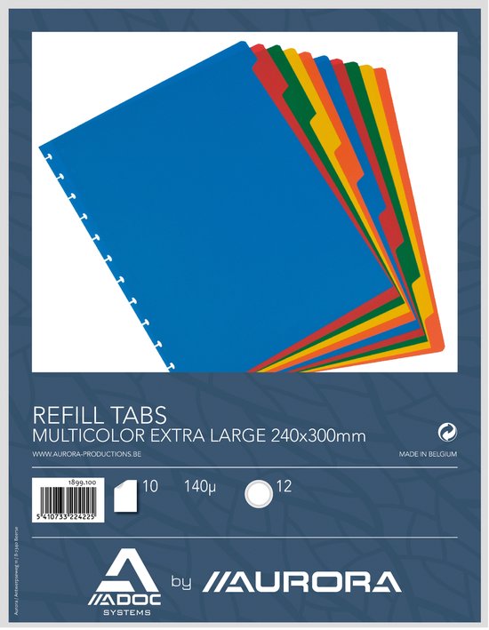 Adoc Tabbladen set Multi Color 10 bladen Pak van 10 sets