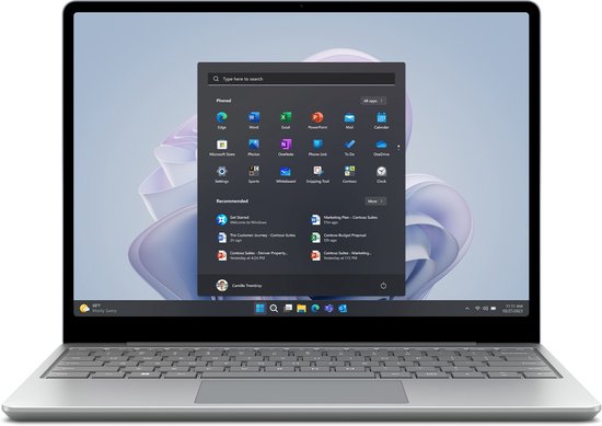 Microsoft Surface Laptop Go 3 Intel® Core™ i5 i5-1235U 31,5 cm (12.4") Touchscreen 8 GB LPDDR5-SDRAM 256 GB SSD Wi-Fi 6 (802.11ax) Windows 11 Pro Platina - Microsoft - Hoofdafbeelding