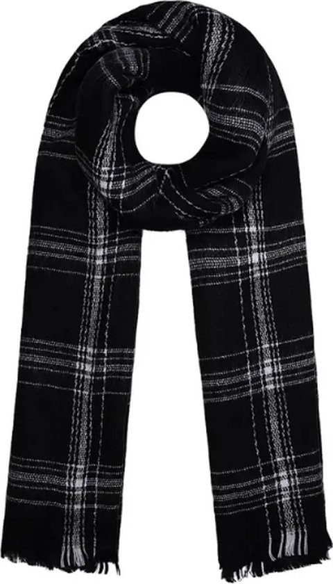 Sjaal-Shawl- warm - geruit - gestreept - zwart & wit - herfst / winter - nieuwe collectie - 2023 - 100% Acryl - 200 x 85 cm