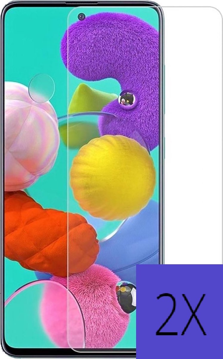 Screenprotector Samsung Galaxy A51 Screenprotector- Beschermglas - Transparant en krasbestendig - 2X