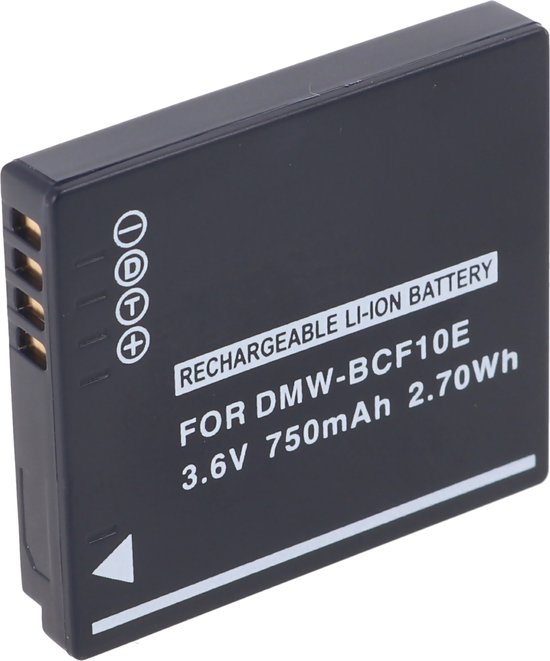 Camera accu DMW-BCF10E 750mAh lithium-ion voor Panasonic Lumix F, FH, FP, FS, FT, FX, PS, TS series