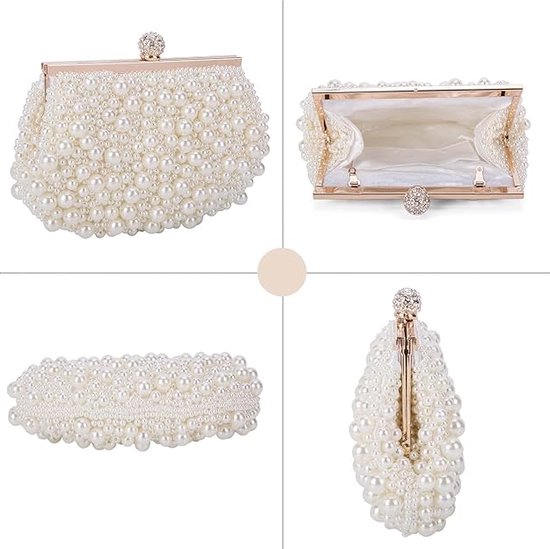 Sac De Soirée Syrads Avec Chaîne - Pochette Mariage Noir/Argent/Or - 19x6x11cm - Pour Événements Élégants