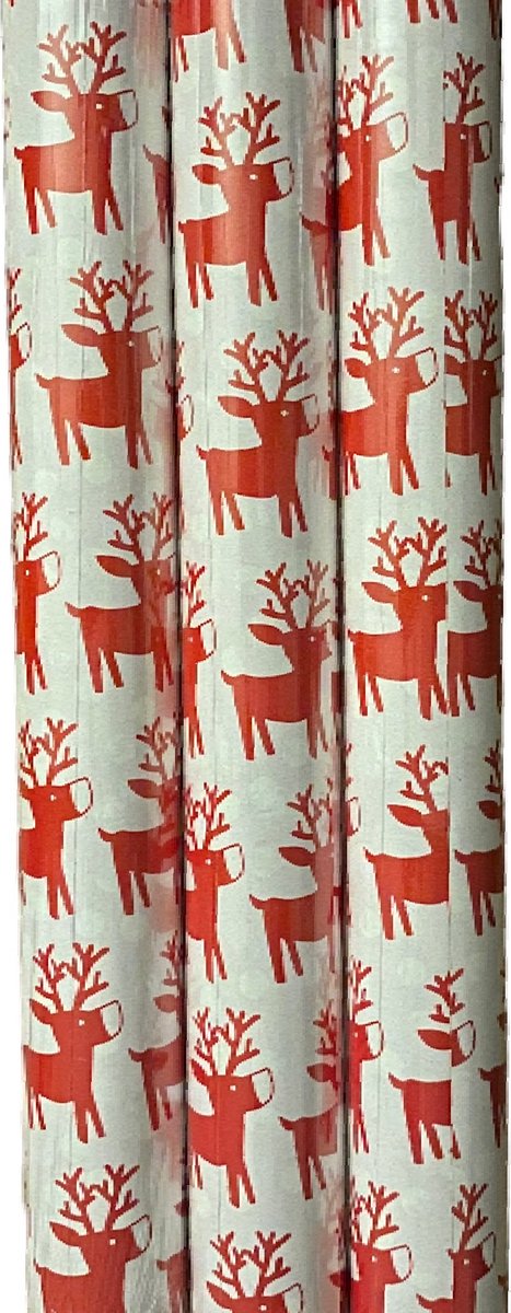 FESTIVE GIFTS Inpakpapier - Cadeaupapier - 200 x 70cm - 3 rollen - Kerst - Luxe Cadeauverpakking - GRIJS