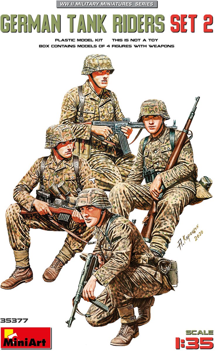 MiniArt Modelbouwpakket Militaire voertuigen - 35377 German Tank Riders Set 2 Plastic - 1:35 - Modelbouw