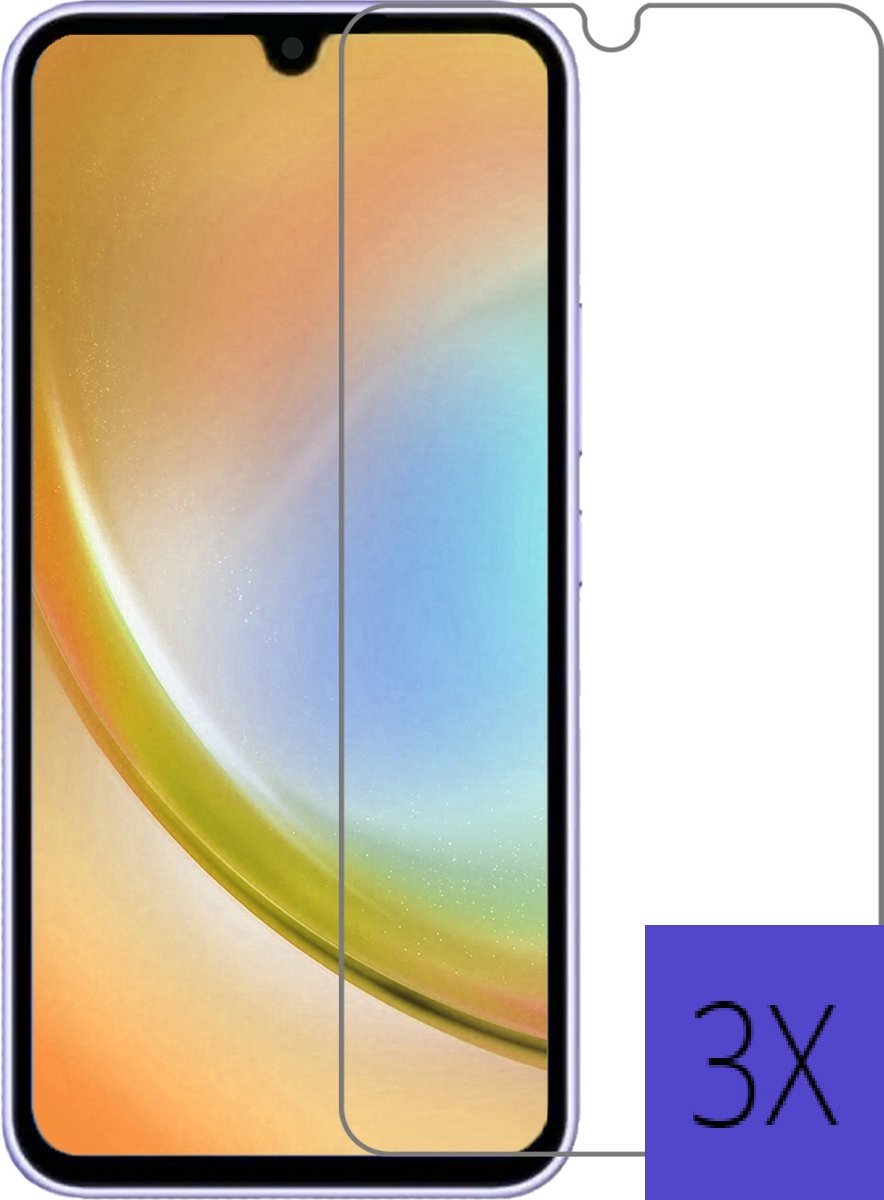 Screenprotector Samsung Galaxy A34 Screenprotector- Tempered Glass - Transparant en krasbestendig - 3 Pack