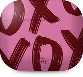 xoxo Wildhearts hoesje geschikt voor Airpods Pro 1 / Pro 2 - Can't Talk Now Pink - Ook als telefoonhoesje verkrijgbaar - schokbestendige case geschikt voor Airpod Pro (2) - koptelefoon case - Beschermhoes met tekst opdruk - print - roze / paars
