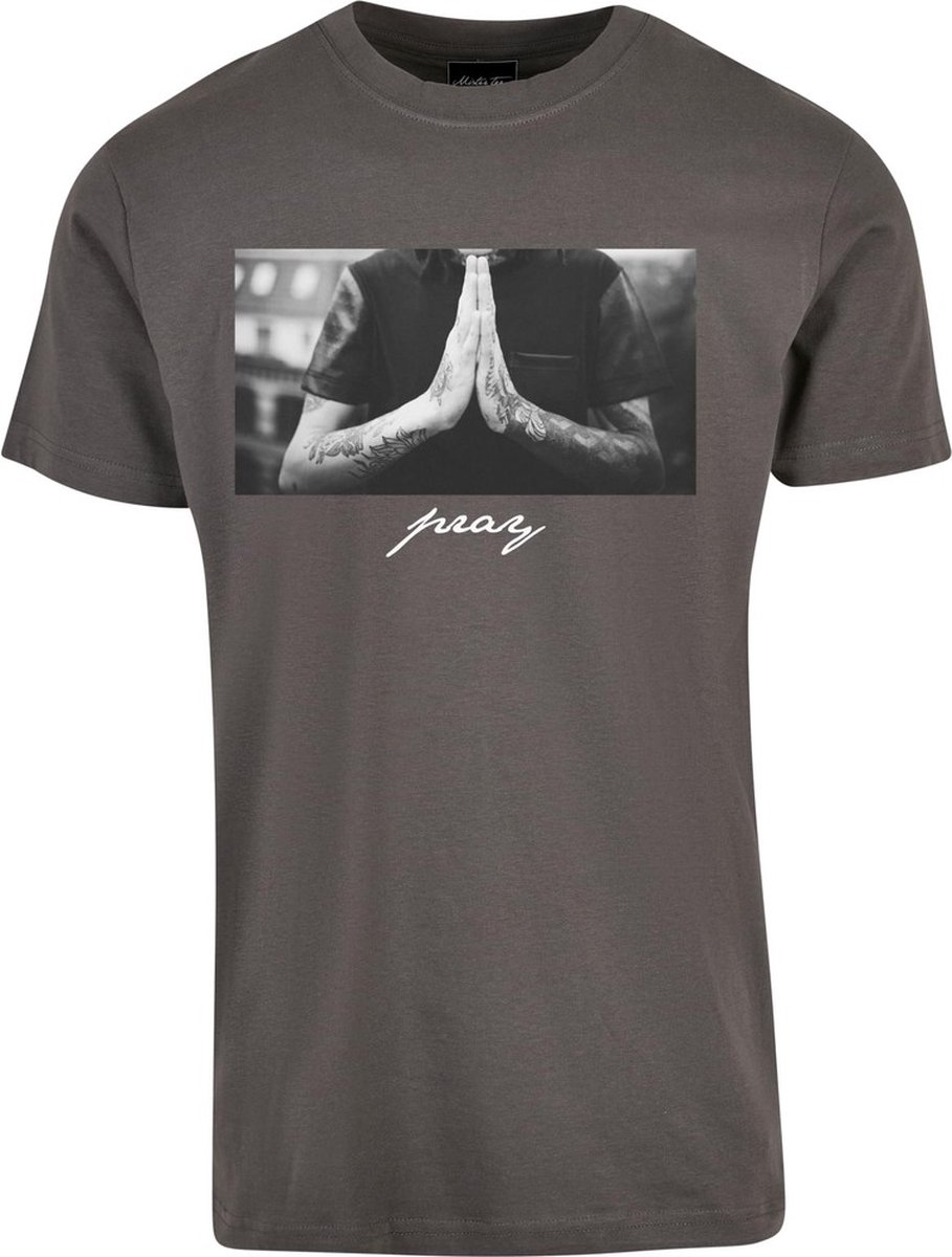 Mister Tee Pray Heren T-shirt S Grijs
