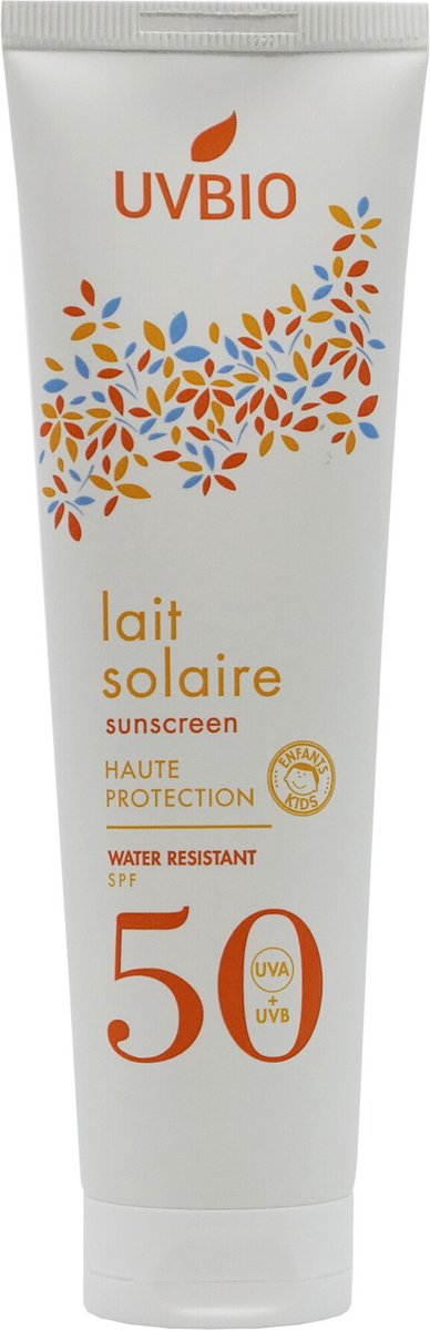 UVBIO Zonbescherming - Sunscreen SPF 50 - Biologisch - Waterproof - Gezicht en Lichaam 100ml - voor het hele gezin vanaf 3 jaar