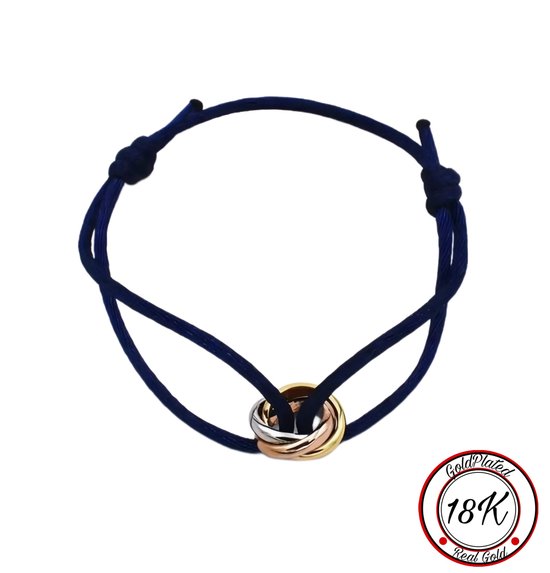 Soraro Tricolor Armband | Navy | 18K Goldplated | Soraro Armbanden | Cadeau voor haar | verjaardag vrouw | Vaderdag | Vaderdag Cadeau