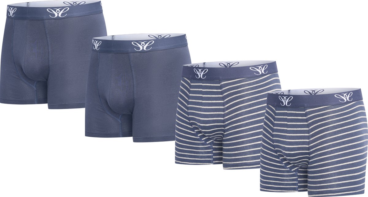 Cappuccino Italia - Heren Onderbroeken 4-Pack Boxers - Blauw - Maat L
