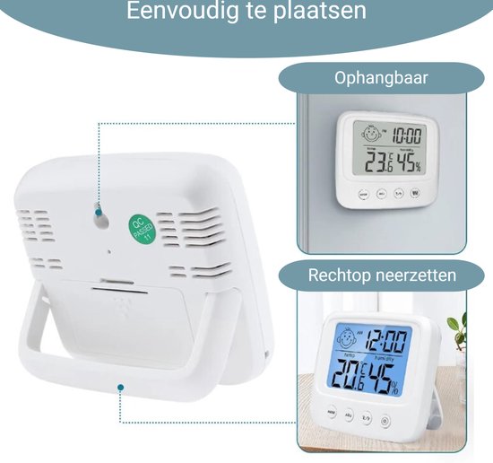 Réveil numérique - Thermomètre Chambre Bébé - Humidimètre