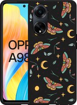 Cazy Hoesje Zwart geschikt voor Oppo A98 5G Magisch Patroon