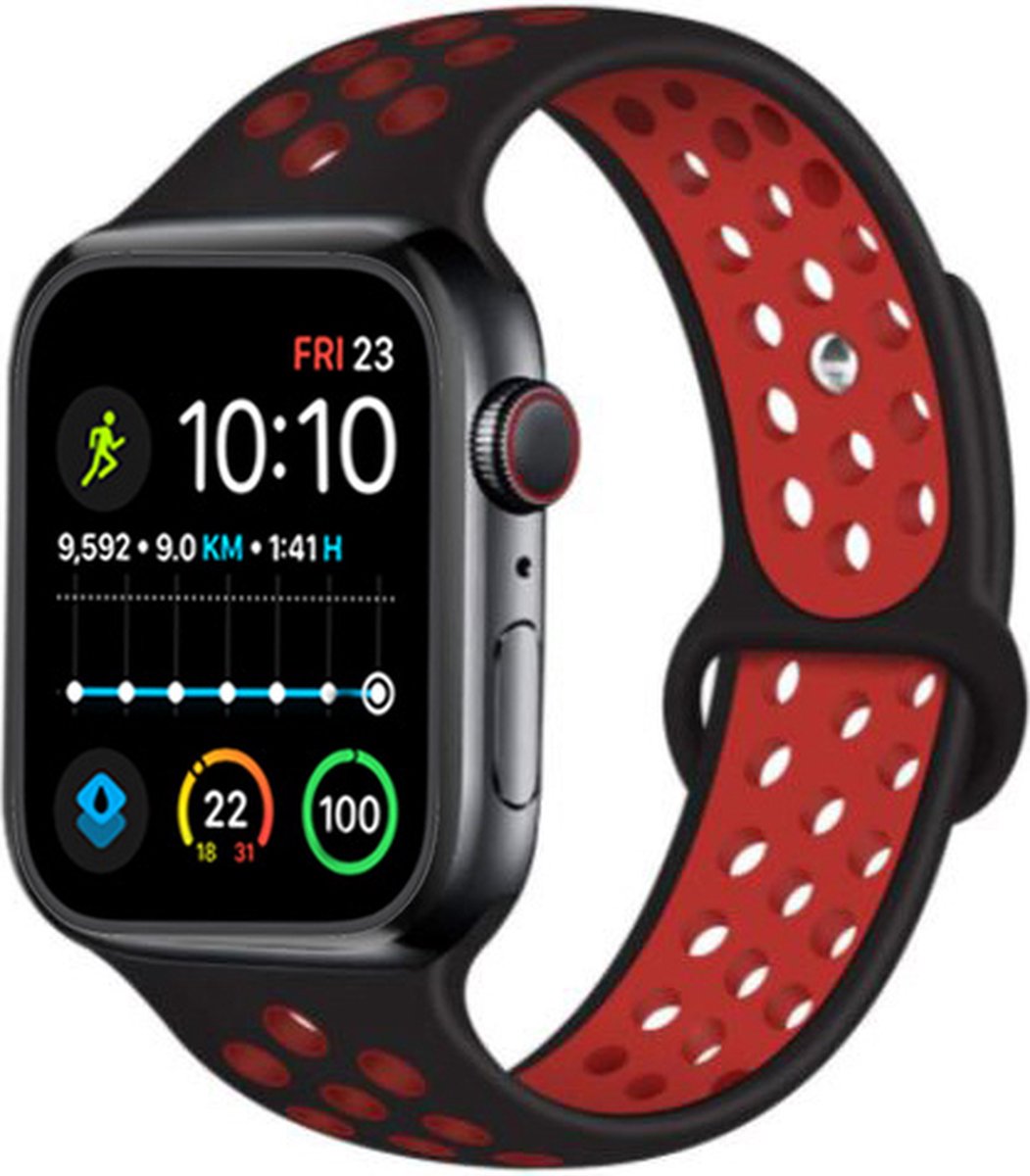 Royal Supplies RF-93 - Smartwatch - Smartwatch Dames - Smartwatch Heren- Screenprotector-Zwart/Rood