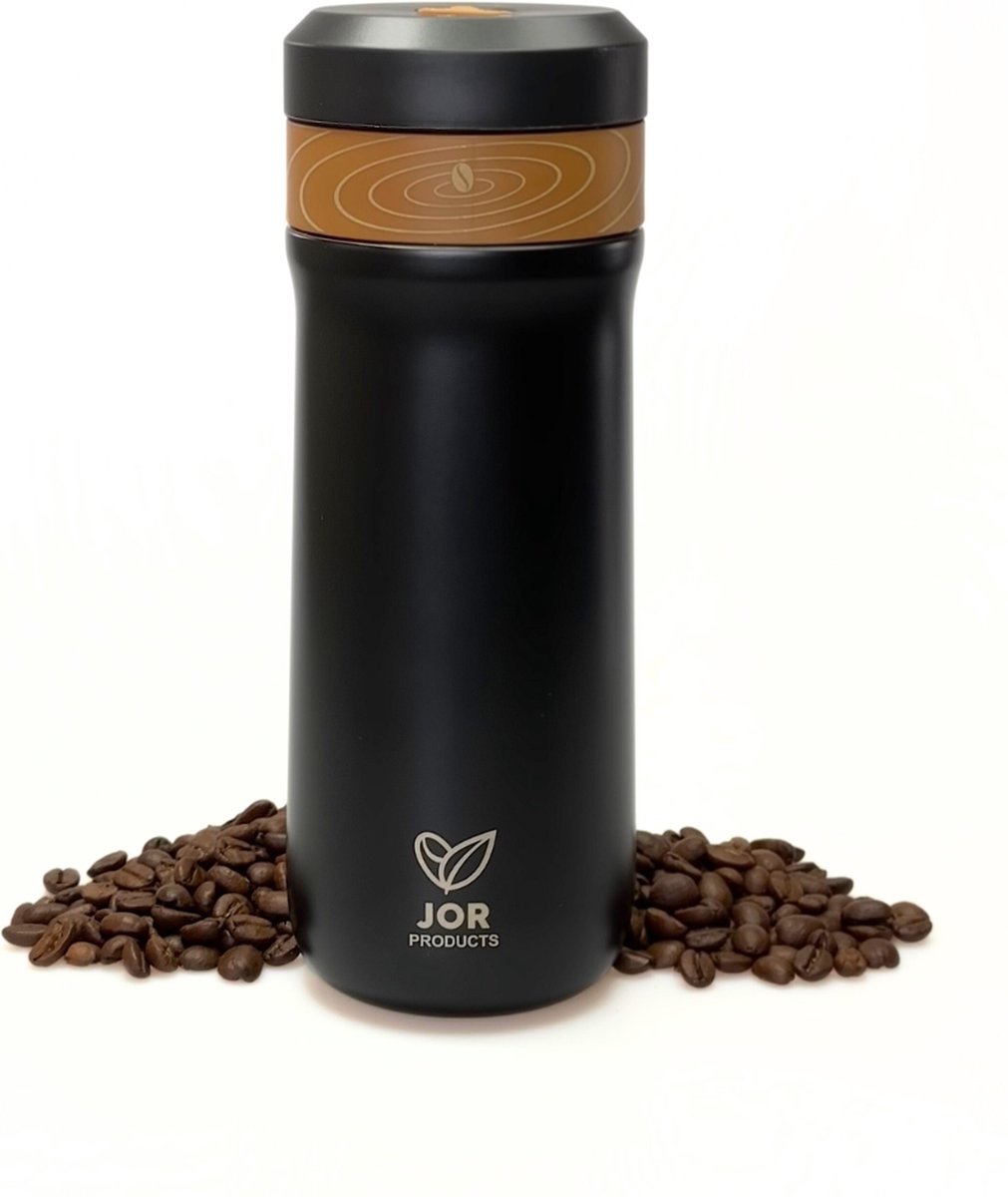 JOR Products® French Press - Koffiezetapparaat - Koffiebonen - Thermoskan - Camping - Reizen - Travel Mug - Espresso - Thee