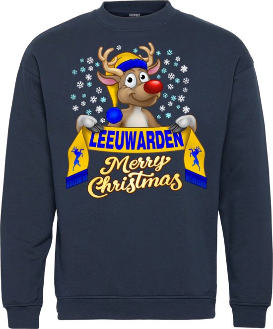 Kersttrui Leeuwarden | Foute Kersttrui Dames Heren | Kerstcadeau | Cambuur supporter | Navy | maat XL