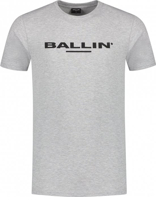 Ballin Amsterdam - Heren Regular fit T-shirts Crewneck SS - Grey - Maat M