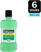 Listerine Mondwater - Fresh Burst/Sterk Gebit 500 ml - Voordeelverpakking 6 stuks