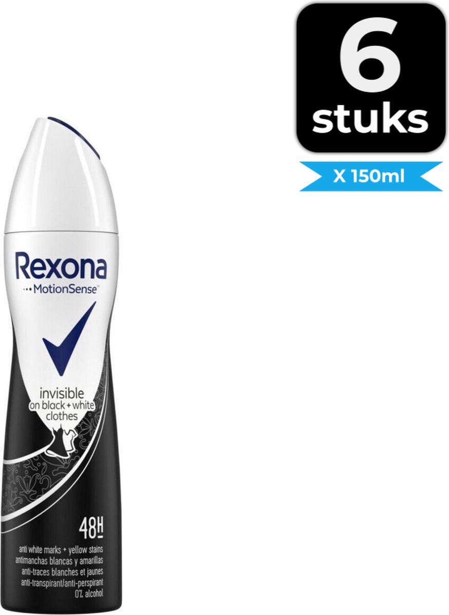 Goedkoopste Rexona Deodorant Spray Invisible Diamond 150 ml - Voordeelverpakking 6 stuks