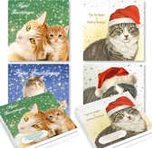 Kerstnacht - Kattenfamilie - Kat met muts - Kitten op deken - Francien set 1