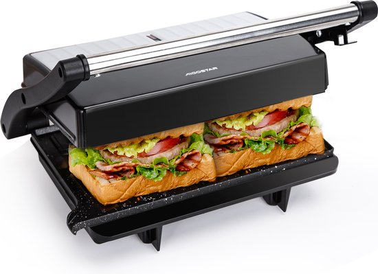 Bestron Contactgrill - APM124W - 1000W - Tosti apparaat - 22,5x14cm