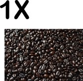BWK Textiele Placemat - Zwarte Berg Koffiebonen - Set van 1 Placemats - 45x30 cm - Polyester Stof - Afneembaar