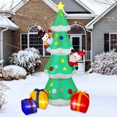 2.5 M Kerstmis Opblaasbare Boom Enorm met Leuke Kerstman Sneeuwman 3 Verpakte Geschenkdozen, Heldere LED Licht Omhoog Kerstmis Openluchtdecoratie Opblaasdecoratie voor Kerstmis Binnenfeest Tuin Gazon