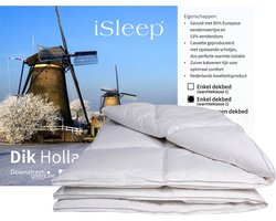 iSleep Dekbed - Enkel - 15% Dons (Warmteklasse 2) - Tweepersoons - 200x220 cm