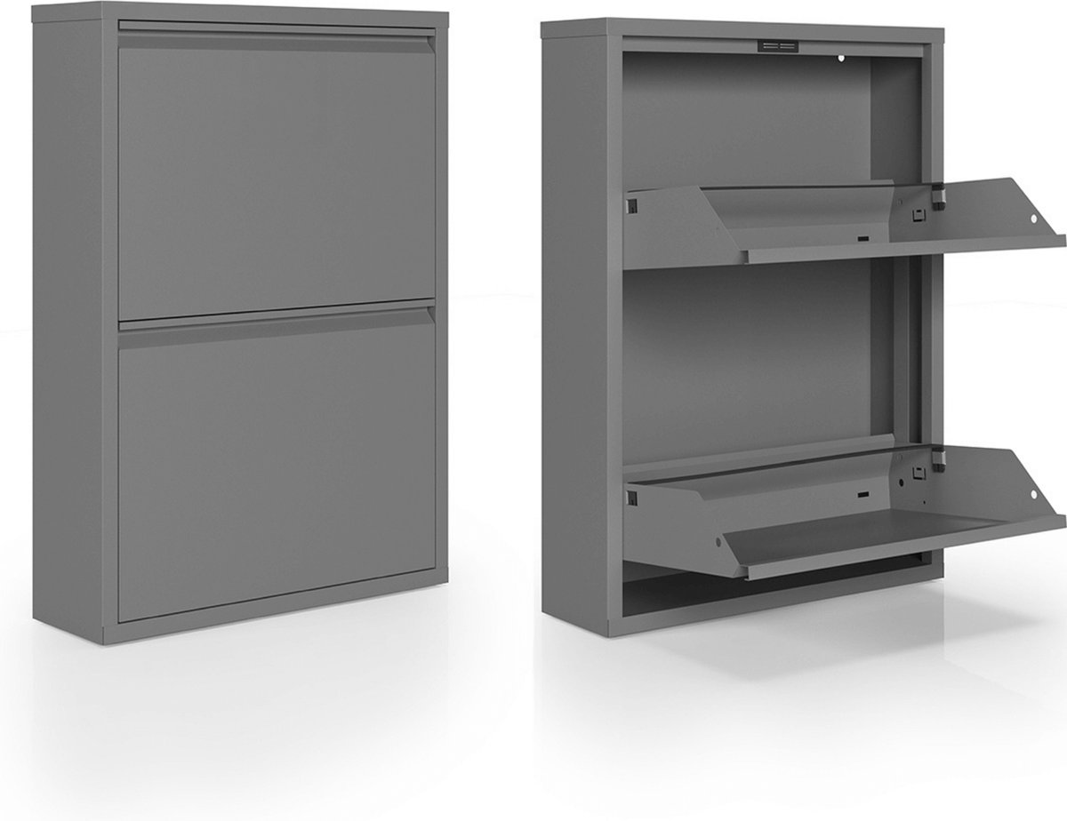 Schoenenkast Bodi 2-vaks Clay Grey