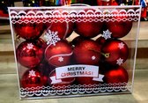 Classic kerstballen box rood 24 stuks