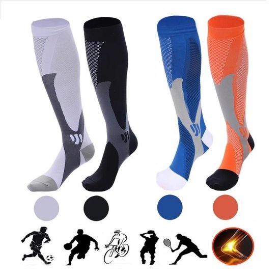 Chaussettes de compression Premium - Chaussettes de compression pour Voyages et sports - Taille 39-42 - Zwart