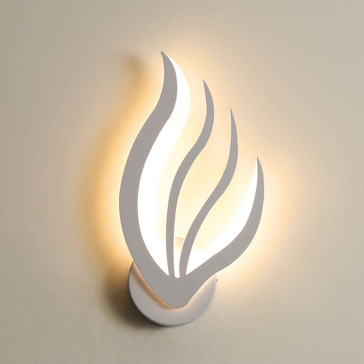 Delaveek-Moderne LED Wandlamp-15W 1690LM-3000K Warm Wit-Witte Vlam Vorm Wandlamp