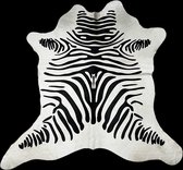Koeienhuid vloerkleed - zebra - 200x180cm - zwart/wit/gebroken wit