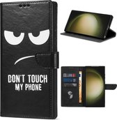 Samsung Galaxy S24 Ultra Hoesje - Solidenz Bookcase S24 Ultra - Telefoonhoesje S24 Ultra - S24 Ultra Case Met Pasjeshouder - Cover Hoes - Don't Touch Me
