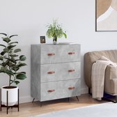 The Living Store - Commode classique - Gris béton - 69,5 x 34 x 90 cm - Matériau durable