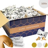 Fortune Cookies - Gelukskoekjes - Feestelijke Verpakking - Uitdeelzakjes - 100 stuks - Zilver