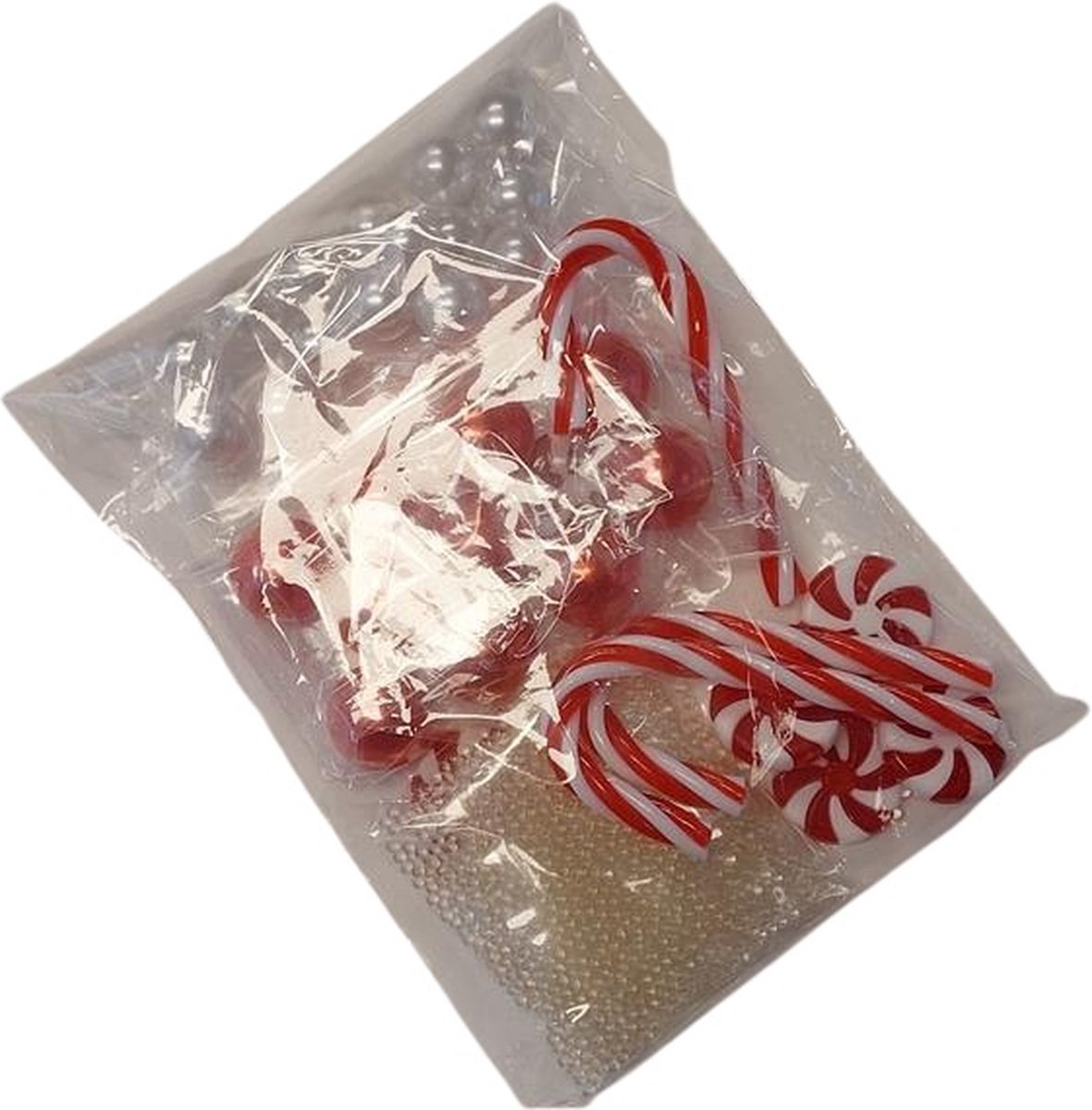 HBX natural living Deco Waterparels Candy zakje a 120gr rood wit