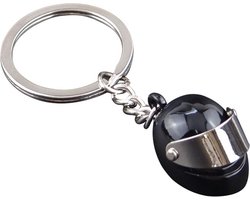 foto van Motor Helm Sleutelhanger - Motor / Scooter Sleutelhanger - Zwart