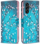 Samsung Galaxy A15 Hoesje Portemonnee Book Case Bloemen Print