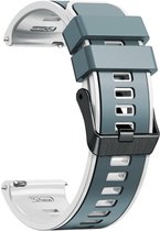 Bracelet en Siliconen universel Smartwatch 22MM - Fermeture à boucle - Blauw/ Wit