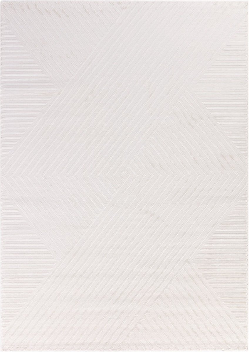 flycarpets Cara Modern Japandi Intersecto Vloerkleed - Creme - 160x230 cm