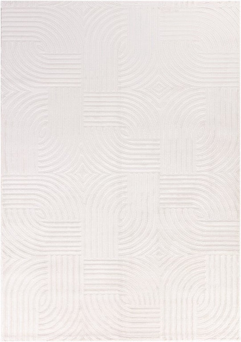 flycarpets Cara Modern Japandi Architectura Vloerkleed - Creme - 120x170 cm