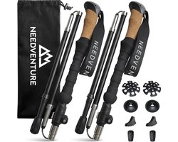 needventure® Nordic Walking Stokken - Trekkingstokken - Hiking - Wandelstokken - Trekking - Verstelbaar - Opvouwbaar - Alternatief Telescopisch en Inschuifbaar