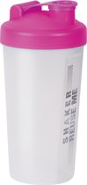Juypal Shakebeker/shaker/bidon - 700 ml - roze - kunststof