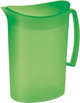 Juypal Schenkkan/waterkan - groen - 2 liter - kunststof - L20 x H23 cm - met deksel