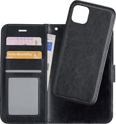 Hoes Geschikt voor iPhone 11 Pro Hoesje Bookcase Hoes 2-in-1 Uitneembaar Cover Hard Case - Zwart