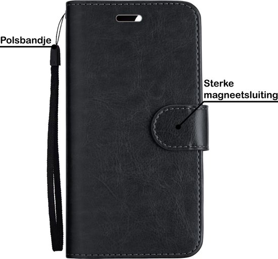 Étui à livre amovible 2 en 1 pour iPhone Xs Max - Étui portefeuille pour iPhone Xs Max avec porte-cartes - Zwart